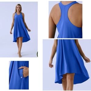 Halara NEW - Breezeful Backless Racerback Size Medium High Low Flowy Midi Dress
